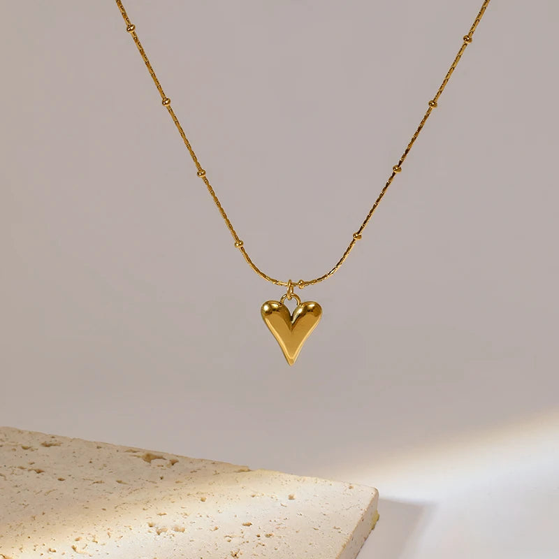 Élodie | Collier chaîne à pendentifs en forme de coeur