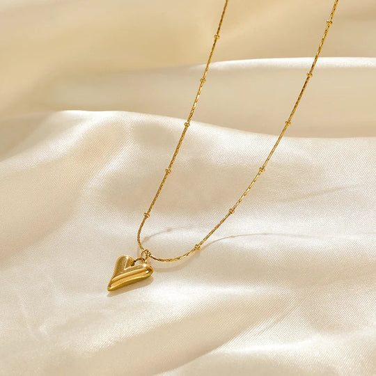 Élodie | Collier chaîne à pendentifs en forme de coeur